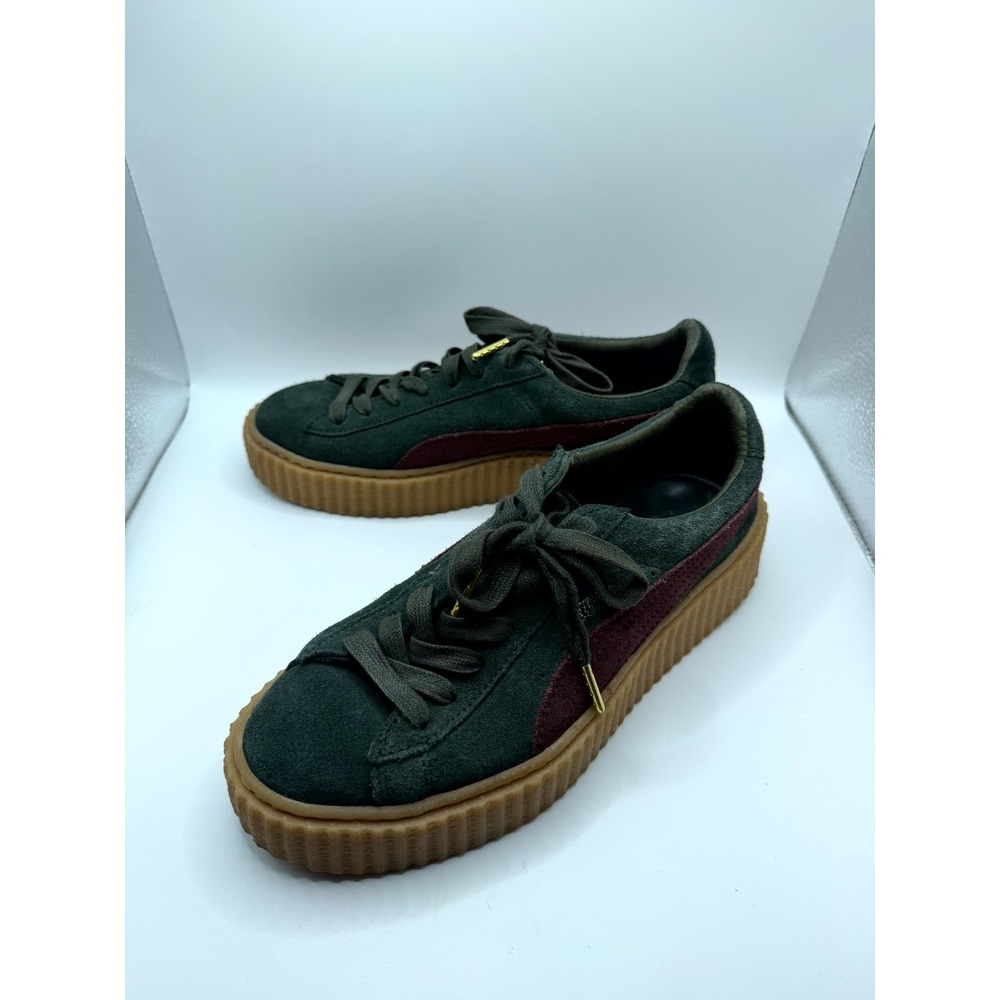 Fenty x Rihanna Puma Creepers 361005-07 Womens 8.5 Sneakers Green Bordeaux Shoes